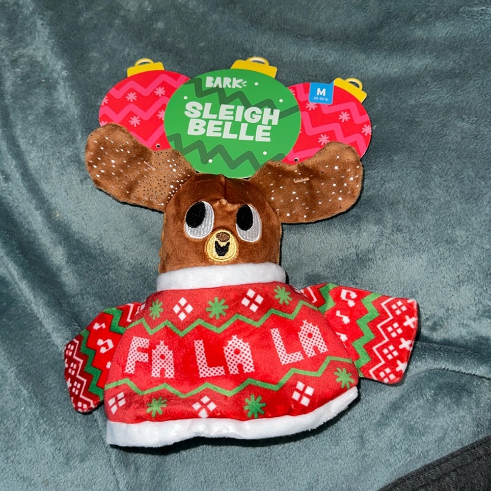 Bark Sleigh Belle medium size dog toy New